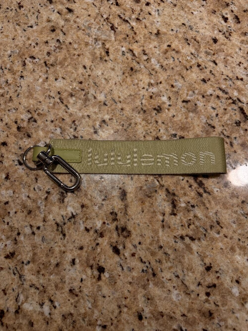 lululemon athletica Olive Green Key Fob with Silver Hardware